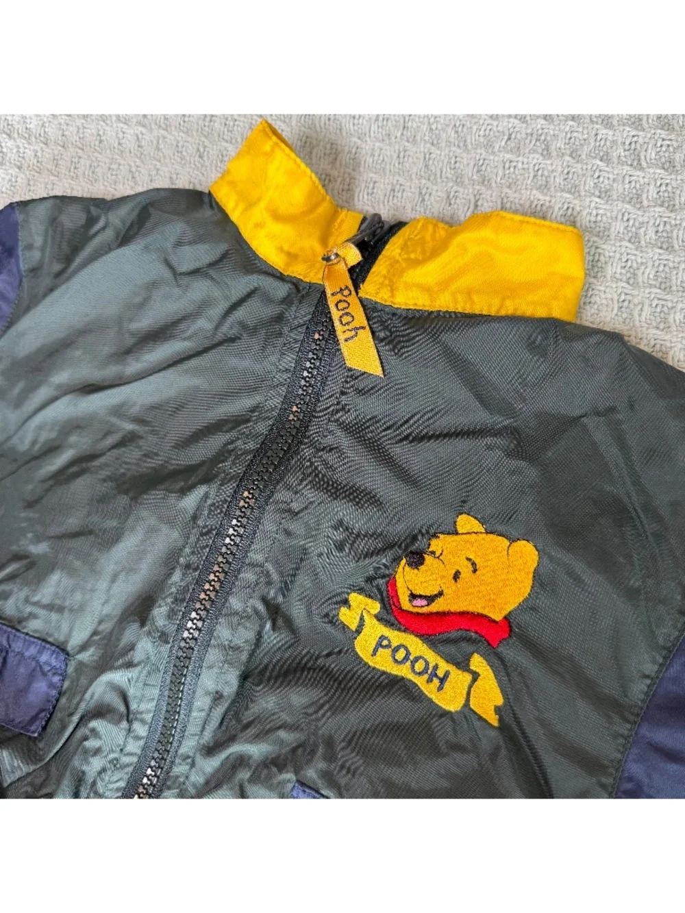 Vintage Y2K Winnie the Pooh Jacket Baby 18M Disney Windbreaker Coat Embroidered